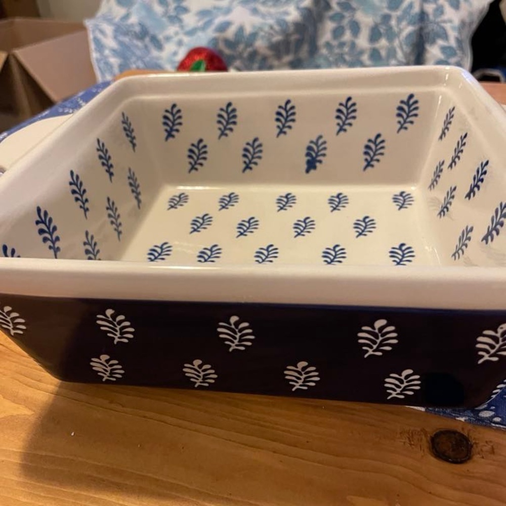 Navy Blue & Ivory Baking Dish